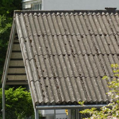 Asbestzement-Wellplatten als Dacheindeckung, Suva